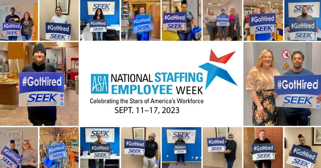 Collage of employees to celebrate National Staffing Week